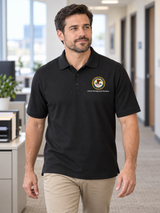 JMD Men's Polo — Black lifestyle view