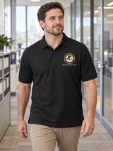 OIP Men's Polo — Black lifestyle view