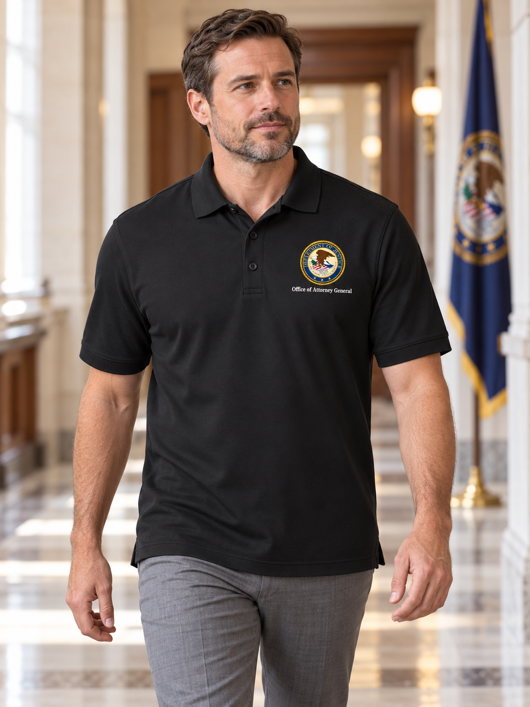 OAG Men's Polo — Black lifestyle view