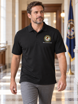 OAG Men's Polo — Black lifestyle view