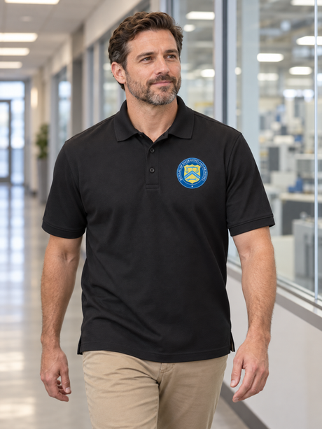 BEP Men's Polo — Black lifestyle view
