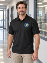 UM Men's Polo — Black lifestyle view