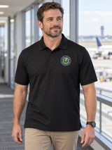 FAA Men's Polo — Black lifestyle view