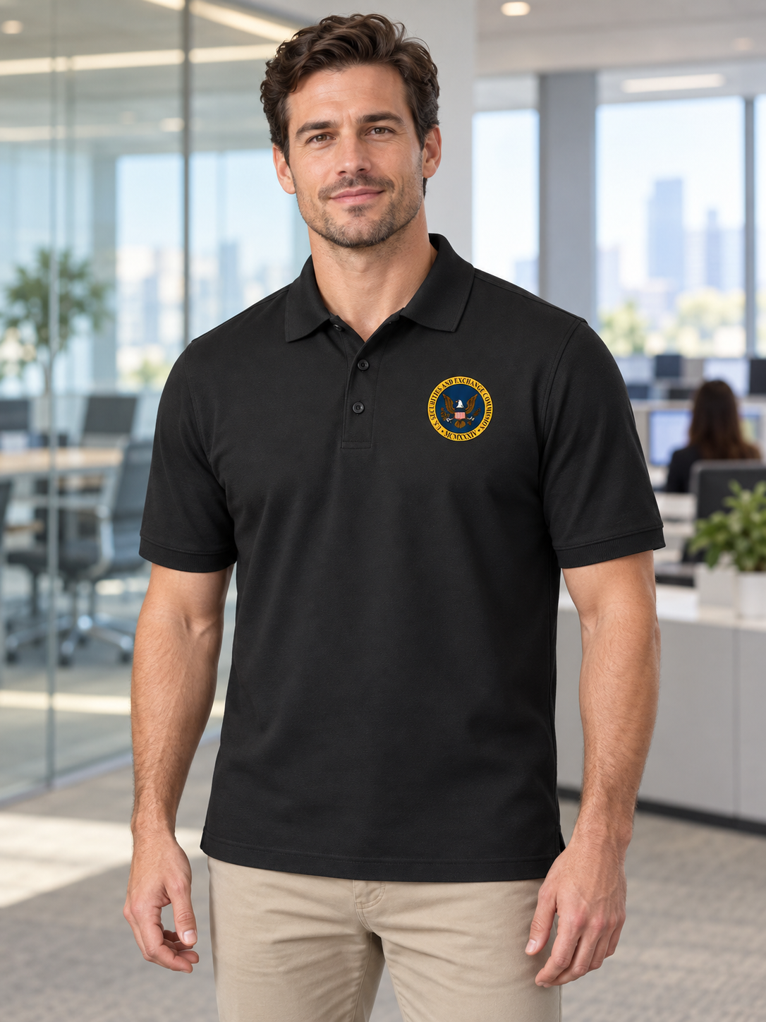 SEC Men's Polo — Black lifestyle view