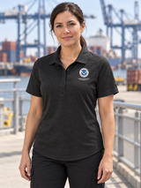 HSI Women's Polo — Black lifestyle view
