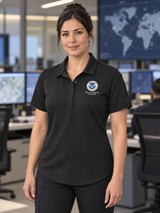 I&A Women's Polo — Black lifestyle view