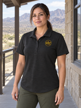 USBP Women's Polo — Black lifestyle view