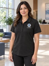 USCIS Women's Polo — Black lifestyle view