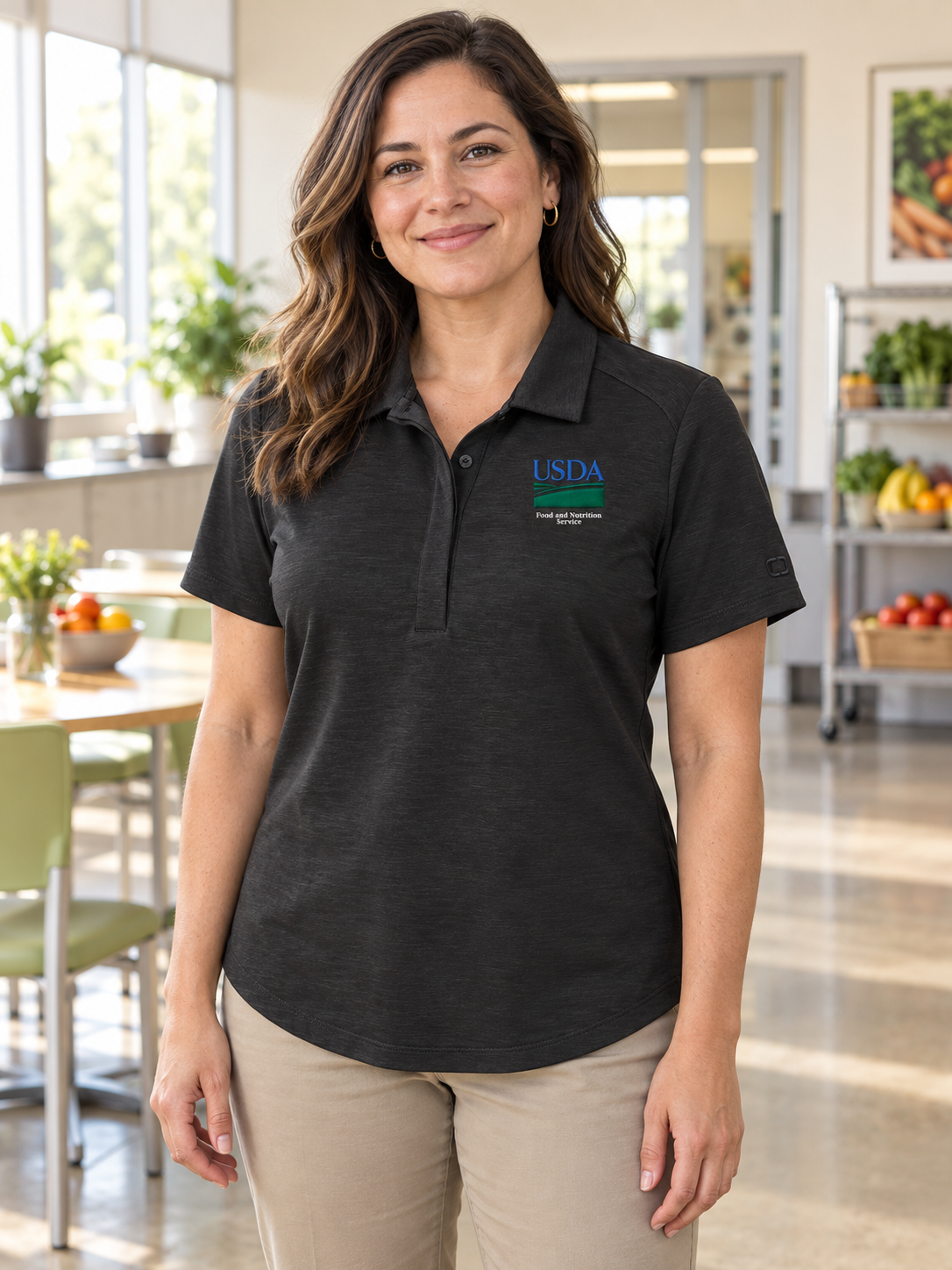 FNSCFSD Women's Polo — Black lifestyle view