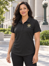 CRD Women's Polo — Black lifestyle view