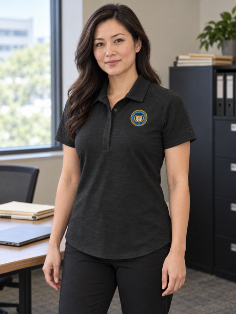 ATF Women's Polo — Black lifestyle product photograph