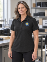 TTB Women's Polo — Black lifestyle product photograph