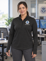 CWMD Women's Motion 1/4 Zip — Black lifestyle product photograph