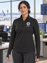FAMS Women's Motion 1/4 Zip — Black lifestyle product photograph