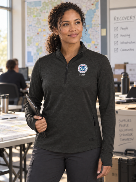 FEMA Women's Motion 1/4 Zip — Black lifestyle product photograph
