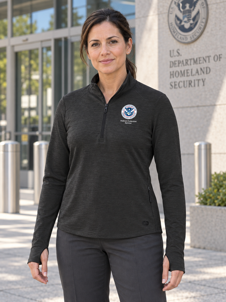 FPS Women's Motion 1/4 Zip — Black lifestyle product photograph