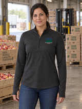 AMS Women's Motion 1/4 Zip — Black lifestyle product photograph