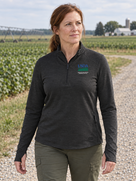 NASS Women's Motion 1/4 Zip — Black lifestyle product photograph
