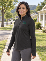 RHS Women's Motion 1/4 Zip — Black lifestyle product photograph