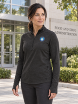FDA Women's Motion 1/4 Zip — Black lifestyle product photograph