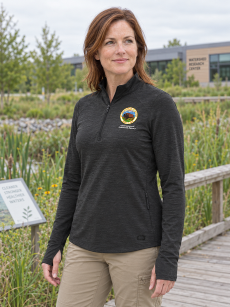 EPA Women's Motion 1/4 Zip — Black lifestyle product photograph