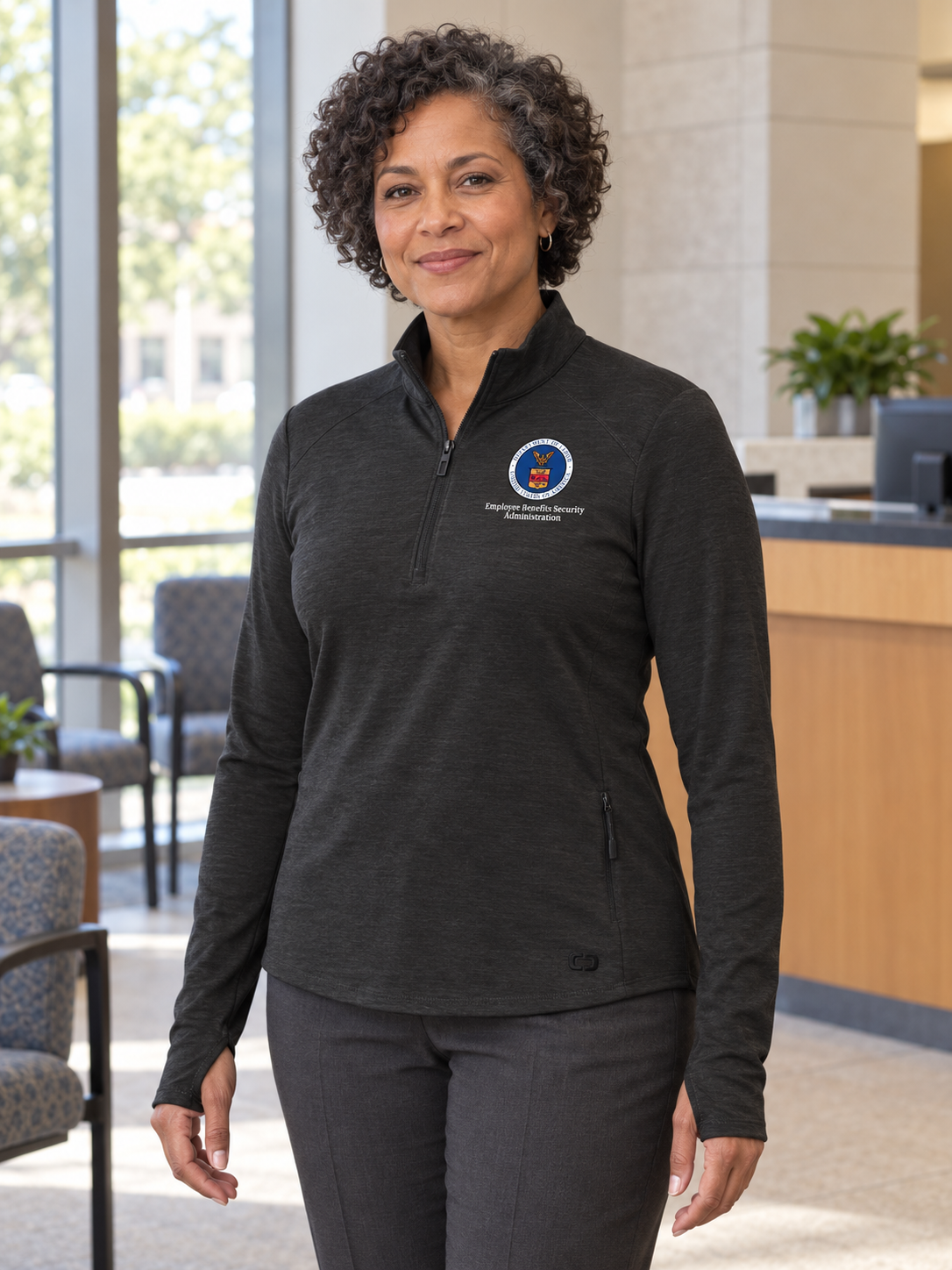 EBSA Women's Motion 1/4 Zip — Black lifestyle product photograph