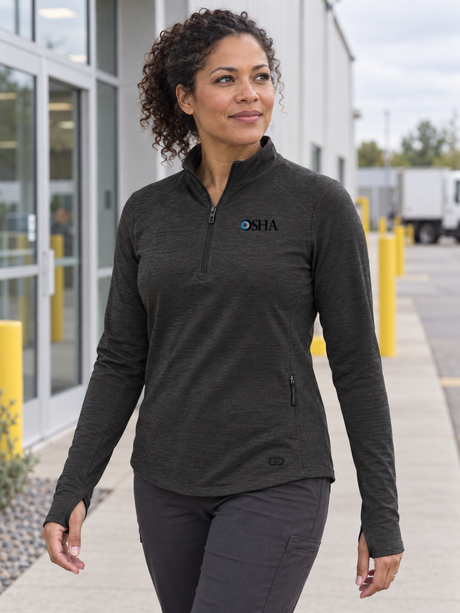 OSHA Women's Motion 1/4 Zip — Black lifestyle product photograph