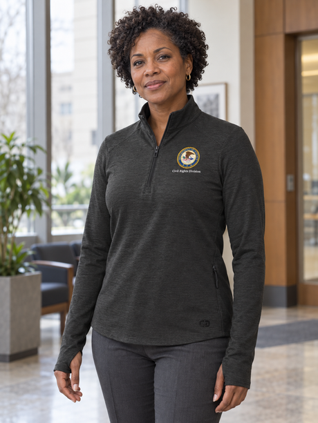 CRD Women's Motion 1/4 Zip — Black lifestyle product photograph