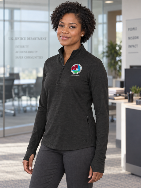 DEA Women's Motion 1/4 Zip — Black lifestyle product photograph