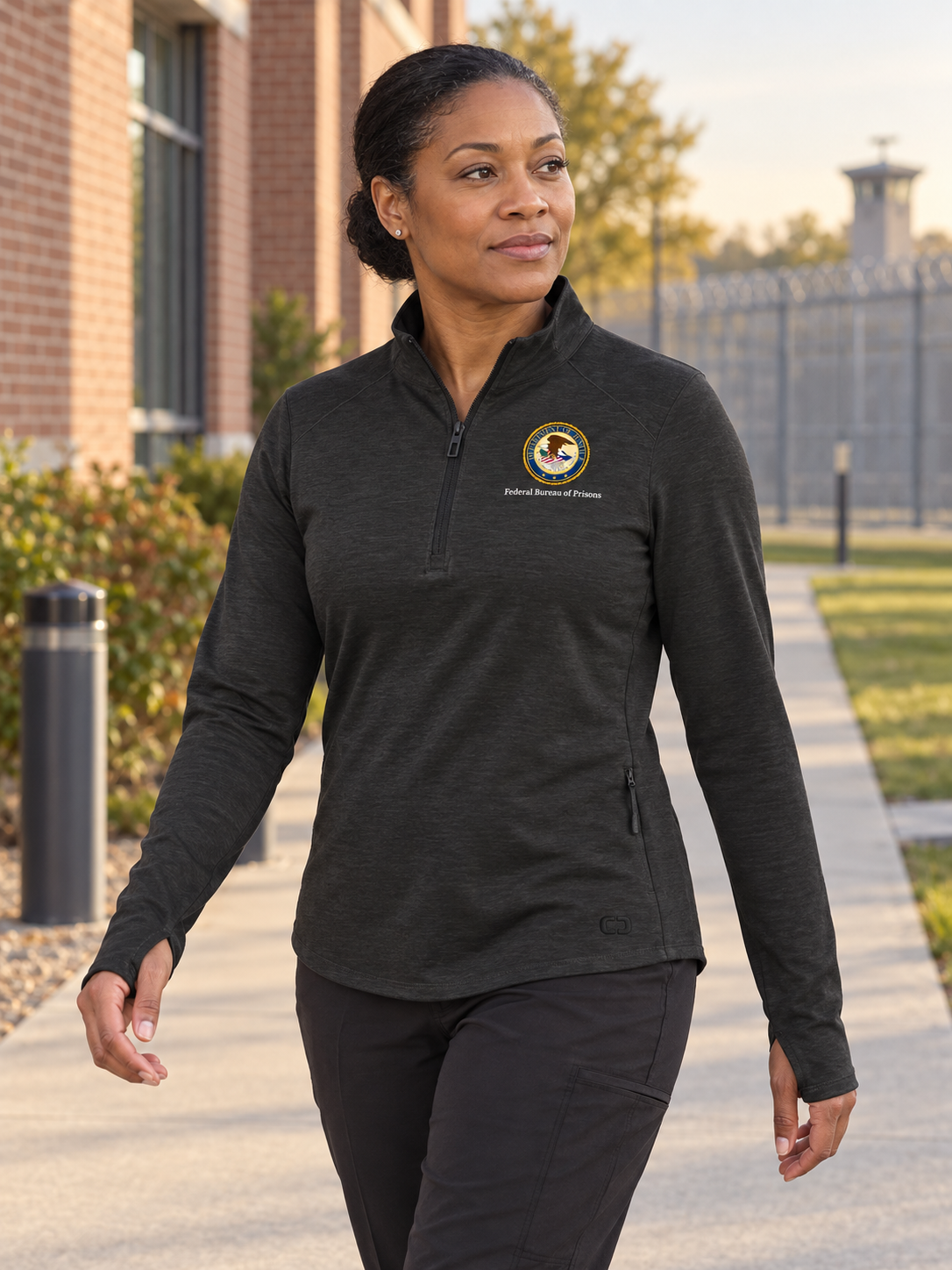 BOP Women's Motion 1/4 Zip — Black lifestyle product photograph