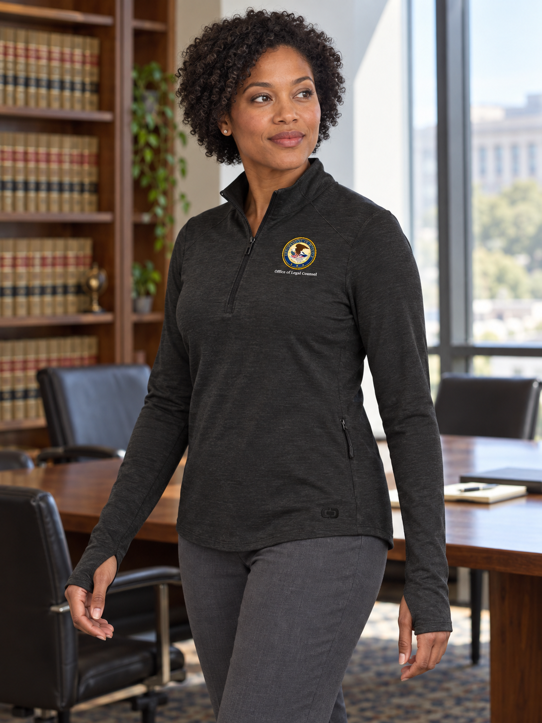 OLC Women's Motion 1/4 Zip — Black lifestyle product photograph