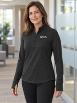 IRS Women's Motion 1/4 Zip — Black lifestyle product photograph