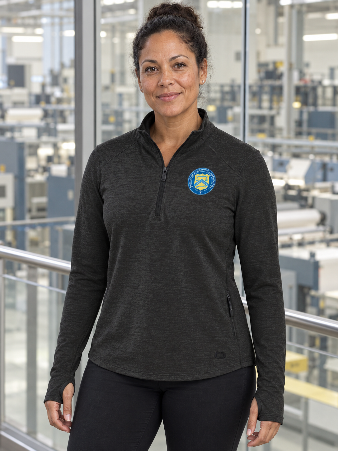 BEP Women's Motion 1/4 Zip — Black lifestyle product photograph