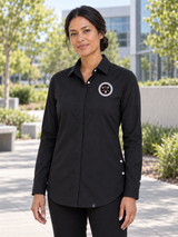 CWMD Women's Commuter Shirt — Black lifestyle product photograph