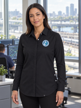CISA Women's Commuter Shirt — Black lifestyle product photograph