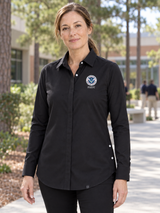 FLETC Women's Commuter Shirt — Black lifestyle product photograph