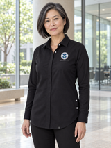 MGMT  Women's Commuter Shirt — Black lifestyle product photograph