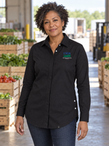 AMS Women's Commuter Shirt — Black lifestyle product photograph