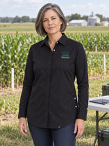 NASS Women's Commuter Shirt — Black lifestyle product photograph