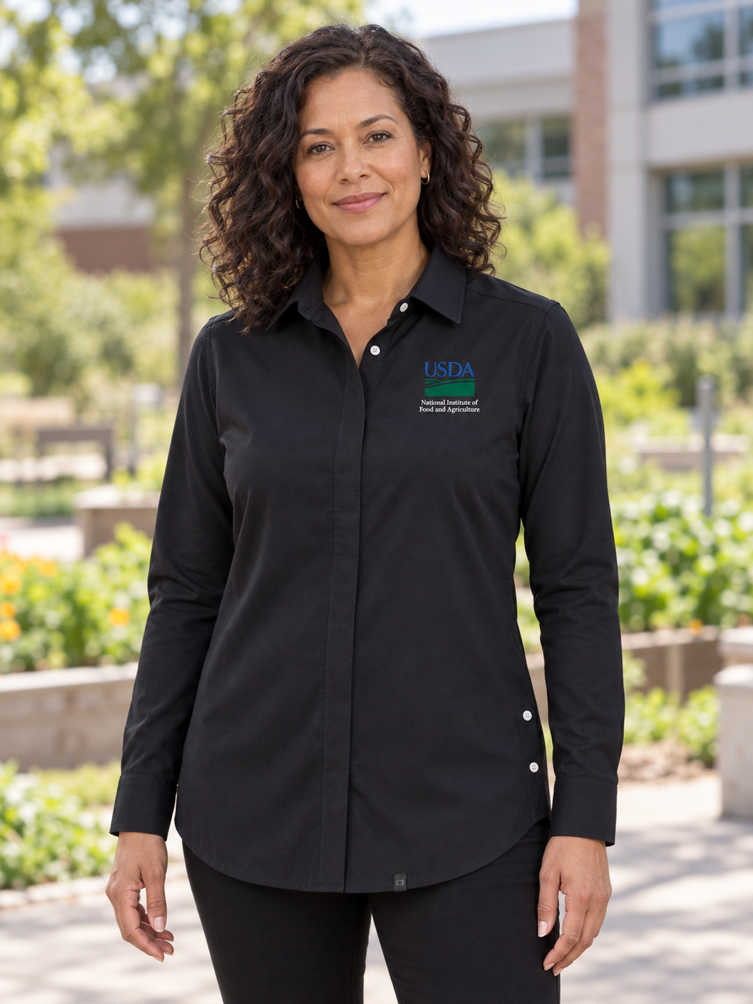 NIFA Women's Commuter Shirt — Black lifestyle product photograph