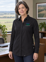 RMA Women's Commuter Shirt — Black lifestyle product photograph