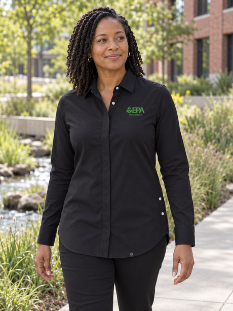 EPA by Office Women's Commuter Shirt — Black lifestyle product photograph