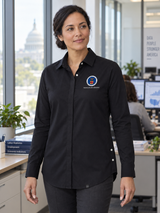 BLS Women's Commuter Shirt — Black lifestyle product photograph