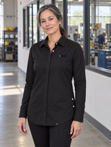 OSHA Women's Commuter Shirt — Black lifestyle product photograph