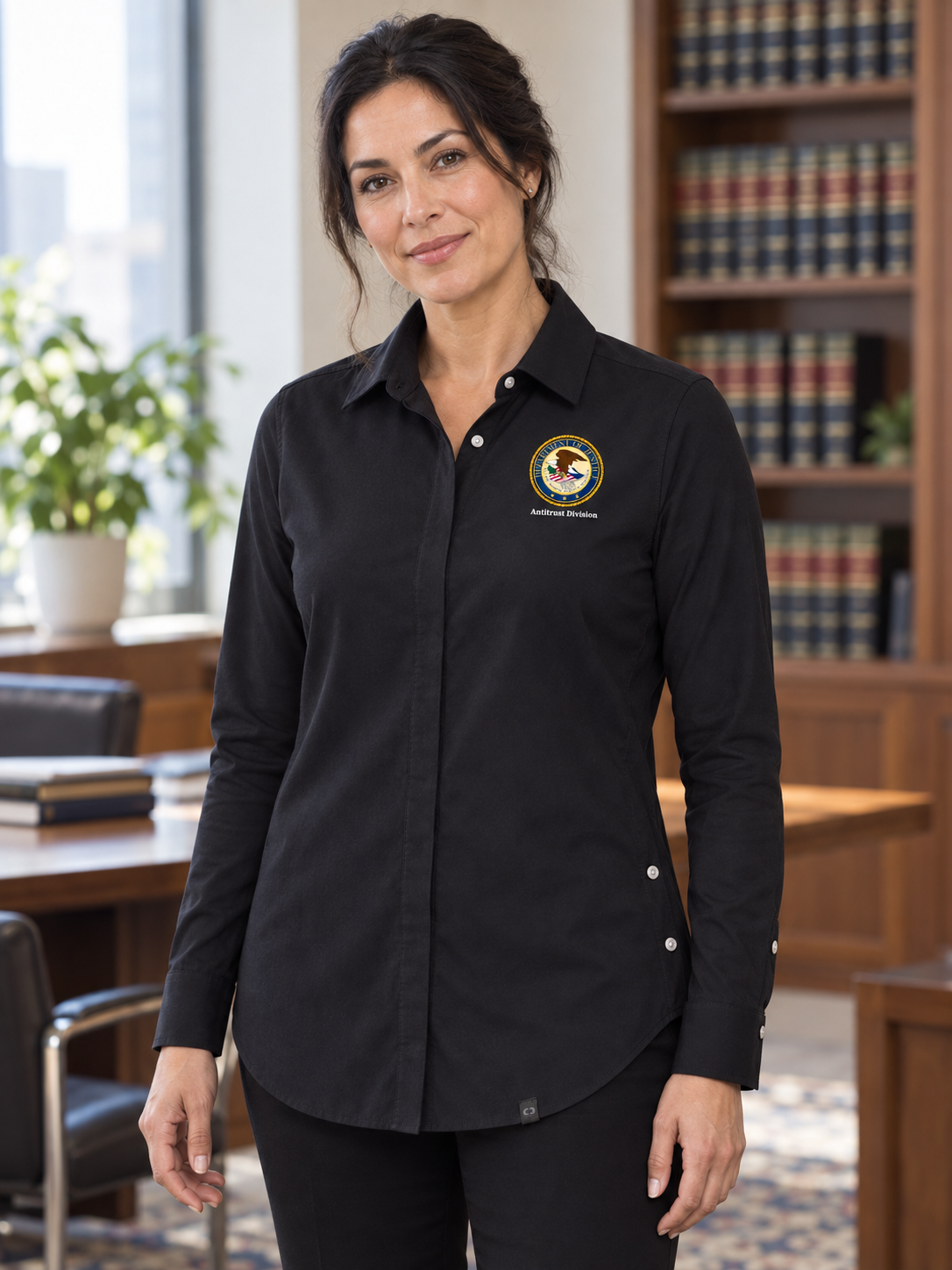 ATD Women's Commuter Shirt — Black lifestyle product photograph