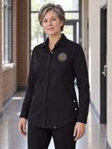 BOP Women's Commuter Shirt — Black lifestyle product photograph