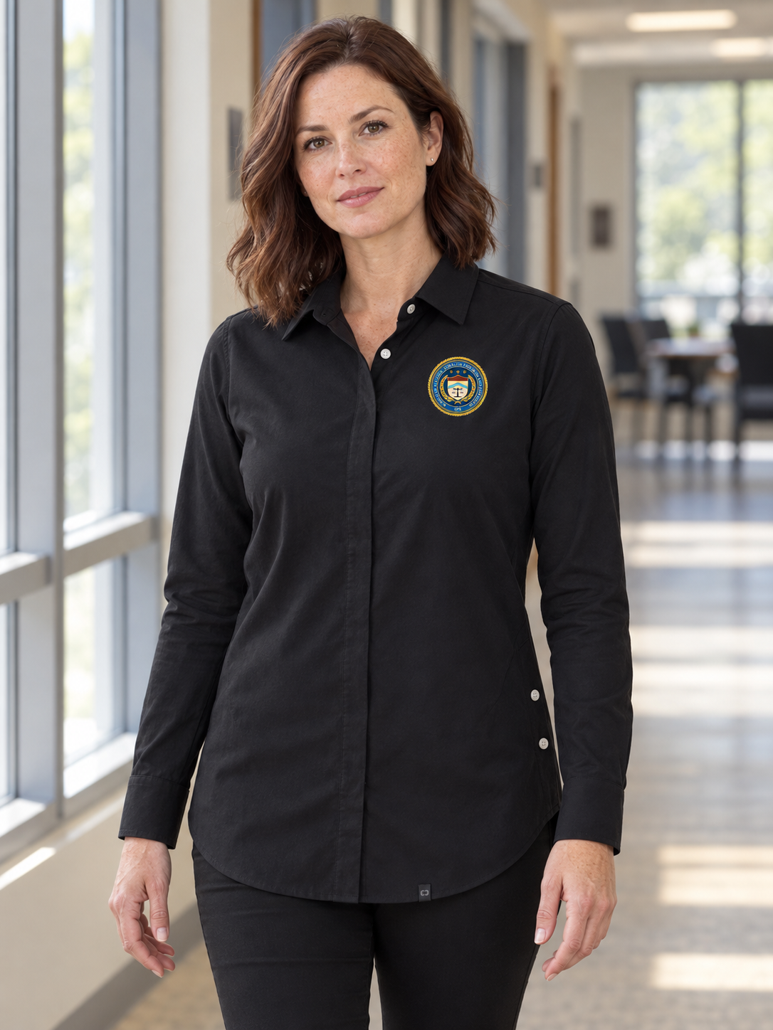 ATF Women's Commuter Shirt — Black lifestyle product photograph