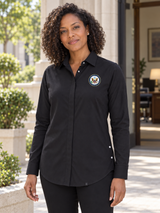 DOS Women's Commuter Shirt — Black lifestyle product photograph