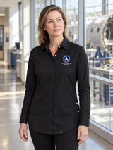 NTSB Women's Commuter Shirt — Black lifestyle product photograph