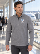 FAMS Men's Transition Quarter Zip — Light Gray lifestyle product photograph